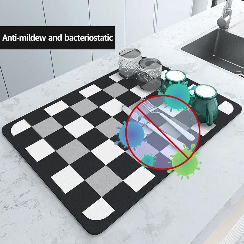 Super Absorbent Draining Mat Kitchen Bathroom Faucet Absorbent Mat by Bowlift