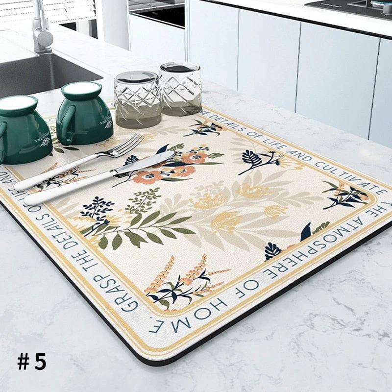 Super Absorbent Draining Mat Kitchen Bathroom Faucet Absorbent Mat by Bowlift