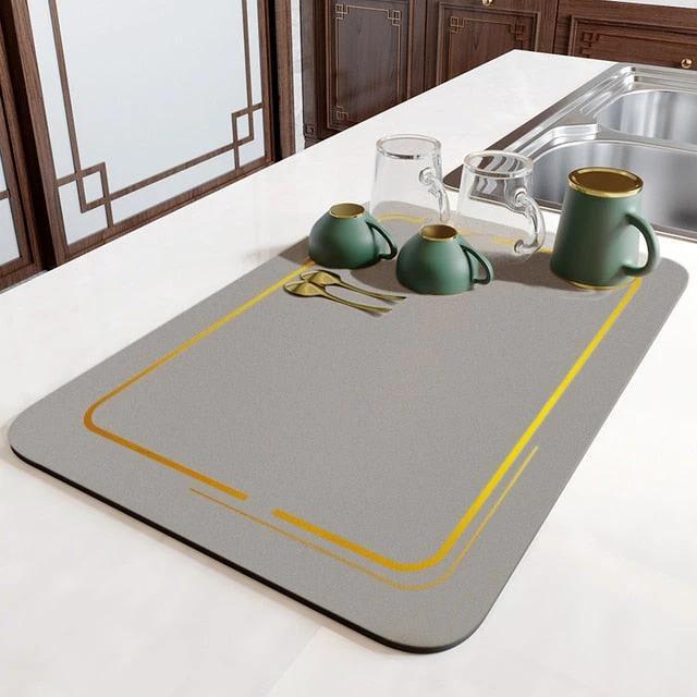 Super Absorbent Draining Mat Kitchen Bathroom Faucet Absorbent Mat by Bowlift