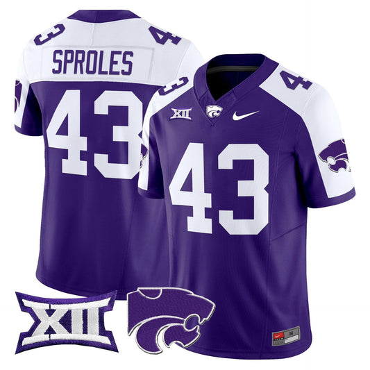 Darren Sproles Jersey #43 Kansas State Wildcats 2025 Limited Stitched Purple Alter by My Store