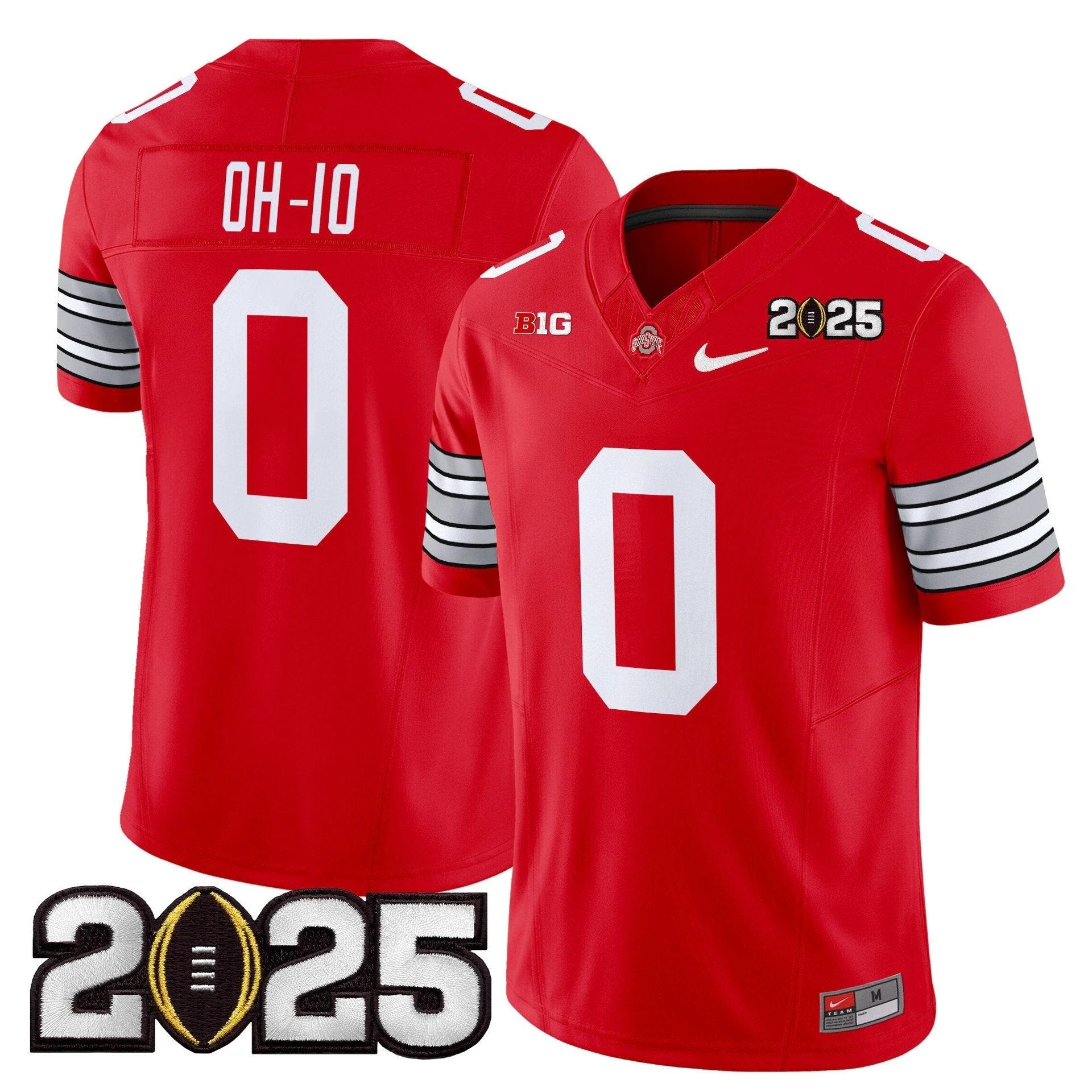 OH-IO Jersey #0 Ohio State Heritage Stripe 2025 CFP Final Stitched Red by My Store NCAA Football Jerseys