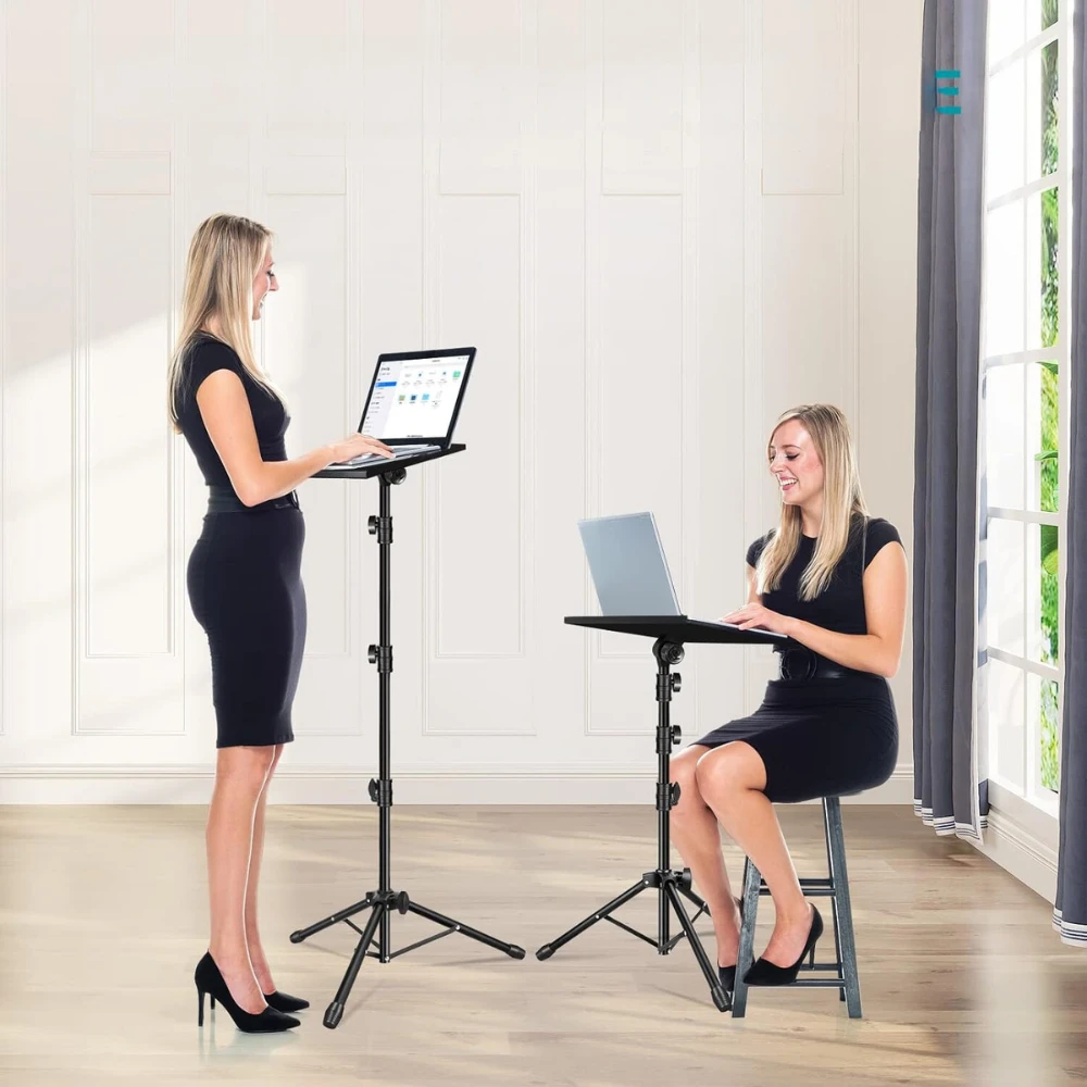 Adjustable Folding Laptop Table Stand with detachable tyres and 2 Trays for Comfort everywhere Bowlift by Bowlift