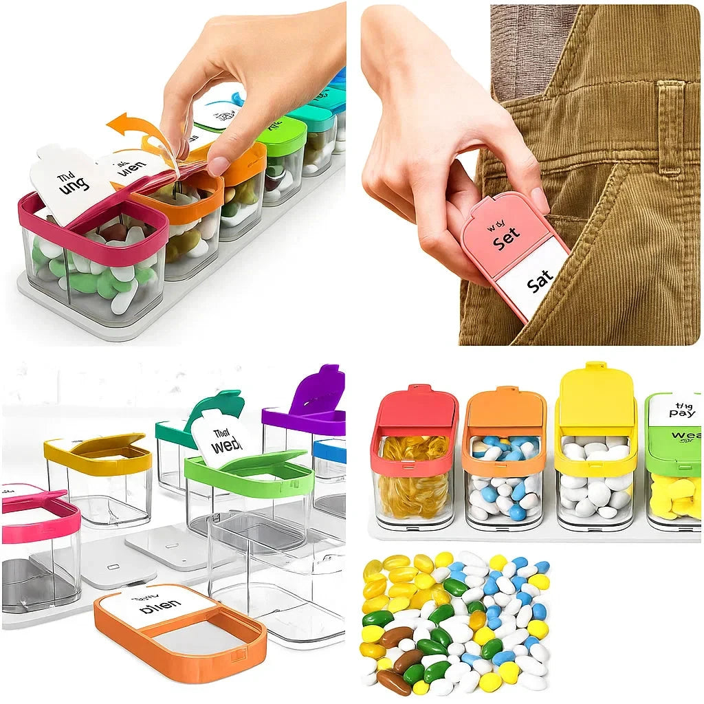 Large 7-Day Case – Moisture-Proof BPA-Free Compartments – Ideal for Seniors & Carers Bowlift by Bowlift
