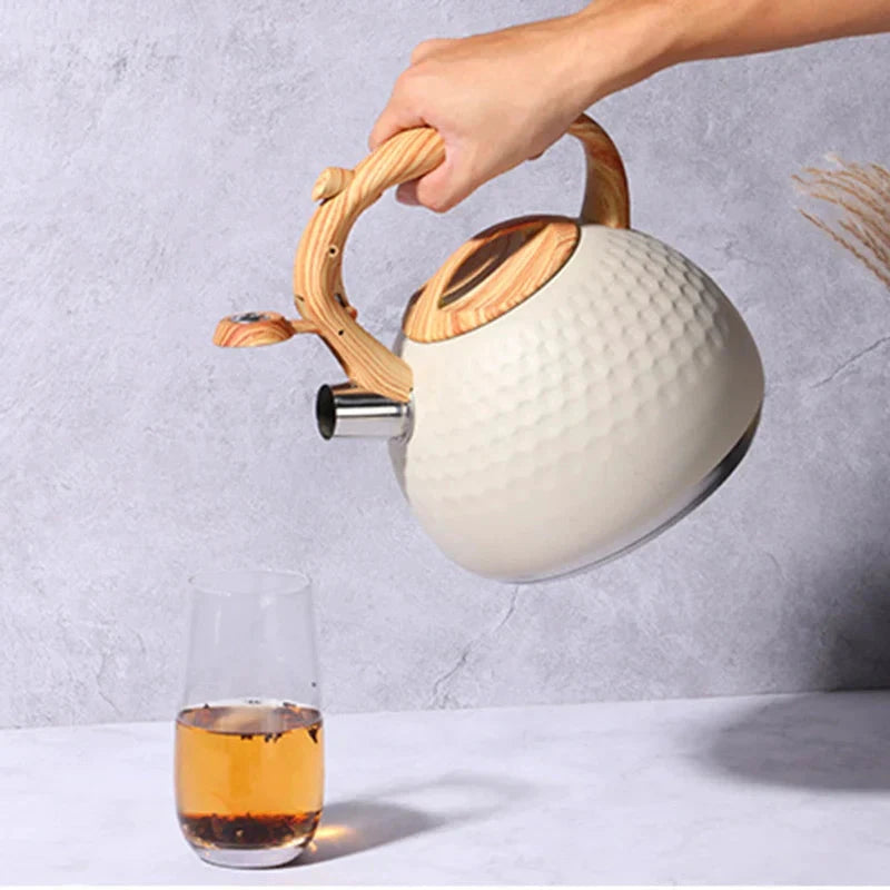 Tea kettle with Anti-Scald Handle Stainless Steel Whistling Kettle by Bowlift