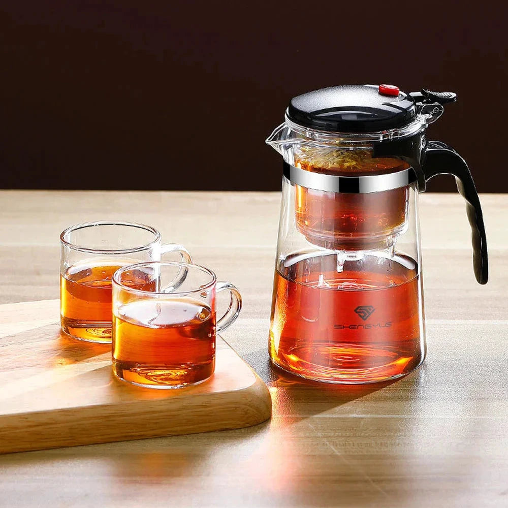 Tea Pot For Tea With Infuser Glass Kettle Heat Resistant Teapot by Bowlift
