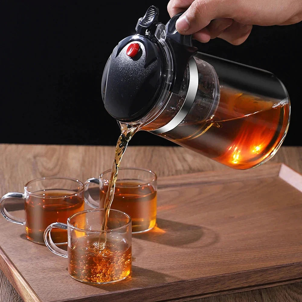 Tea Pot For Tea With Infuser Glass Kettle Heat Resistant Teapot by Bowlift