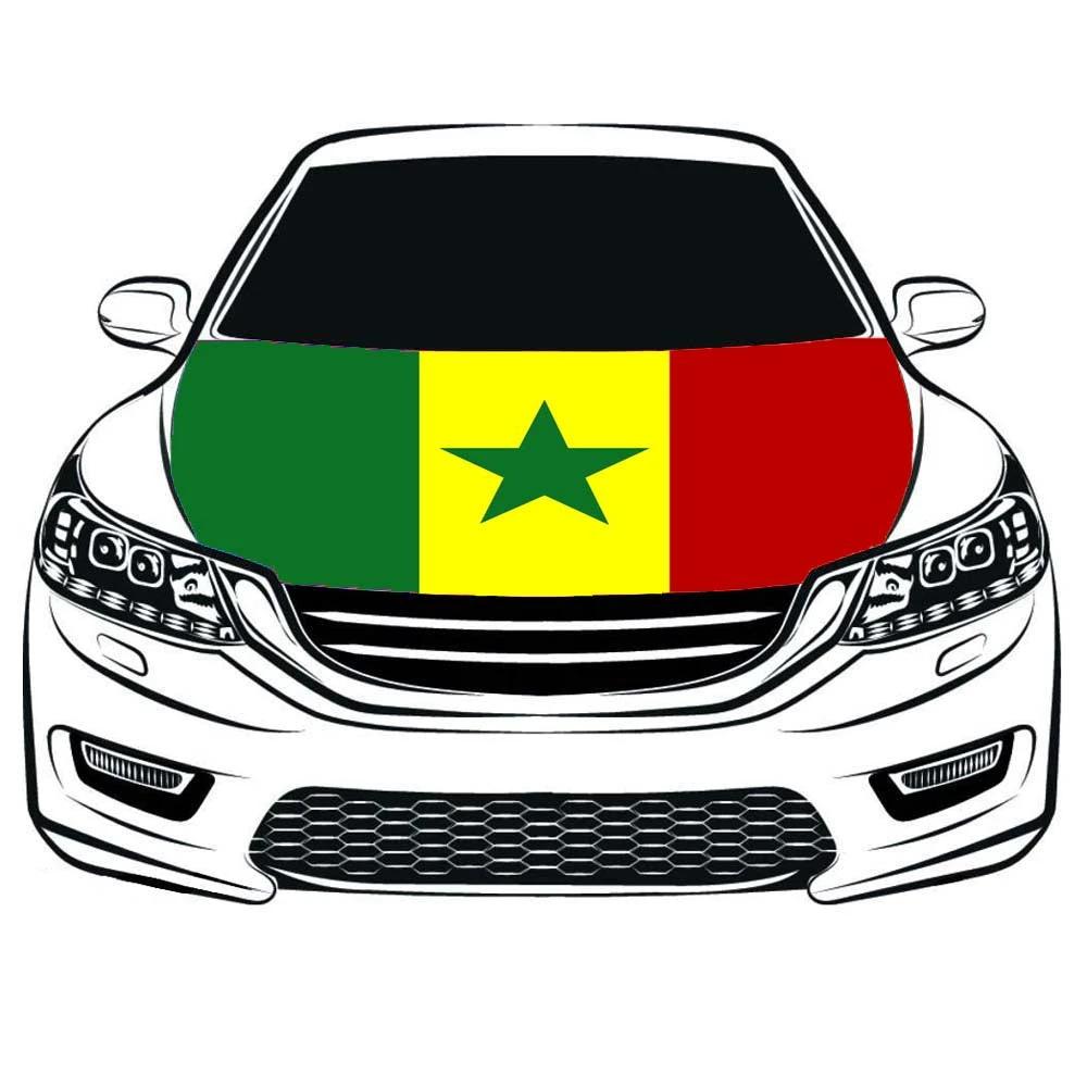 Flag of Senegal，Senegal Car Hood Cover Flag ,Engine Banner Flag,3.3X5ft,/ 6X7FT 100% Polyester Elastic Fabrics Can be Washed Suitable for large SUV and Pickup Trucks by flagsshop