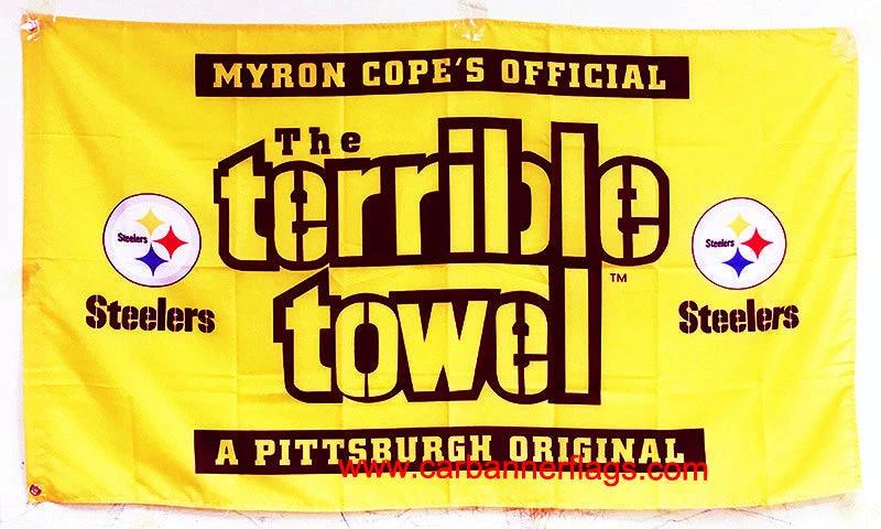 Pittsburgh Steelers Flag-3x5FT NFL the Terrible Towel Flag Banner-100% polyester by flagsshop