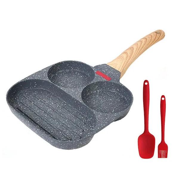 Thickened Omelet Egg Frying Pan with Lid Nonstick 4 Cups Pancake Pan by Bowlift