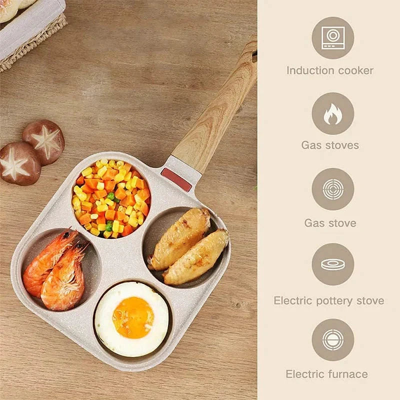Thickened Omelet Egg Frying Pan with Lid Nonstick 4 Cups Pancake Pan by Bowlift