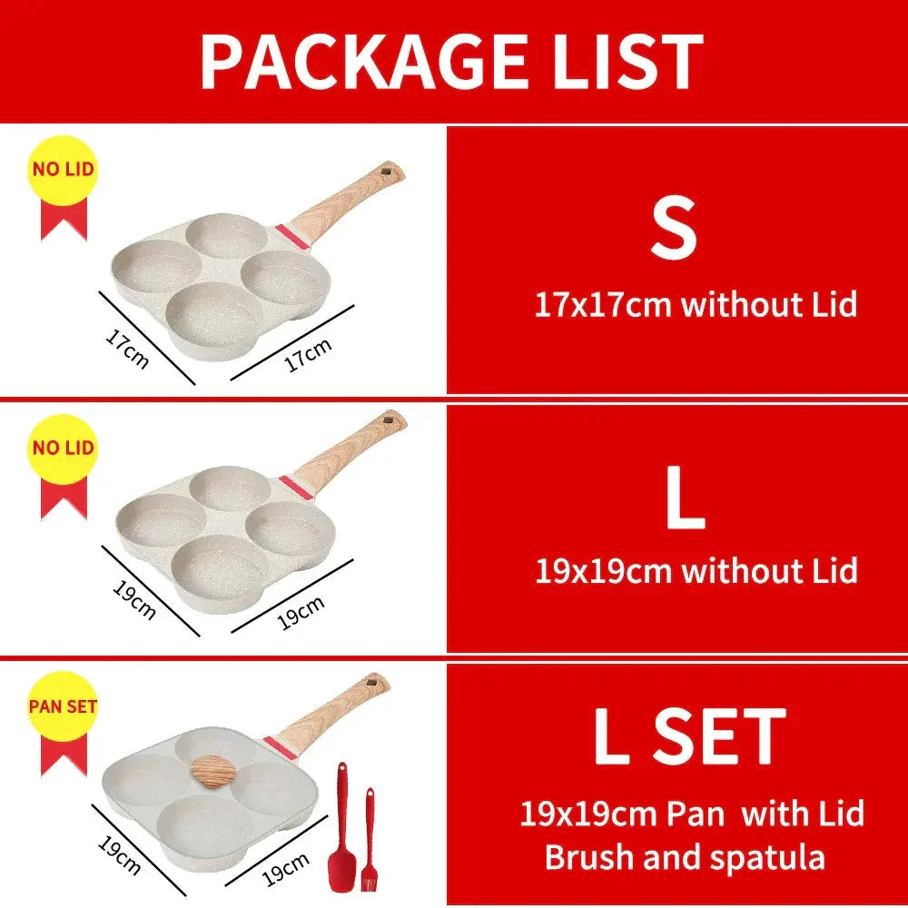 Thickened Omelet Egg Frying Pan with Lid Nonstick 4 Cups Pancake Pan by Bowlift