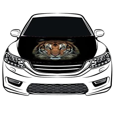 Black Tiger Car Hood Cover Flag , Engine Banner Flag Black Tiger Logo,3.3X5ft,/6X7FT100% Polyester Elastic Fabrics Can be Washed by flagsshop