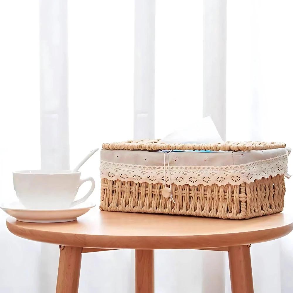 Lunor Braided Woven Tissue Box by Casa & Beyond