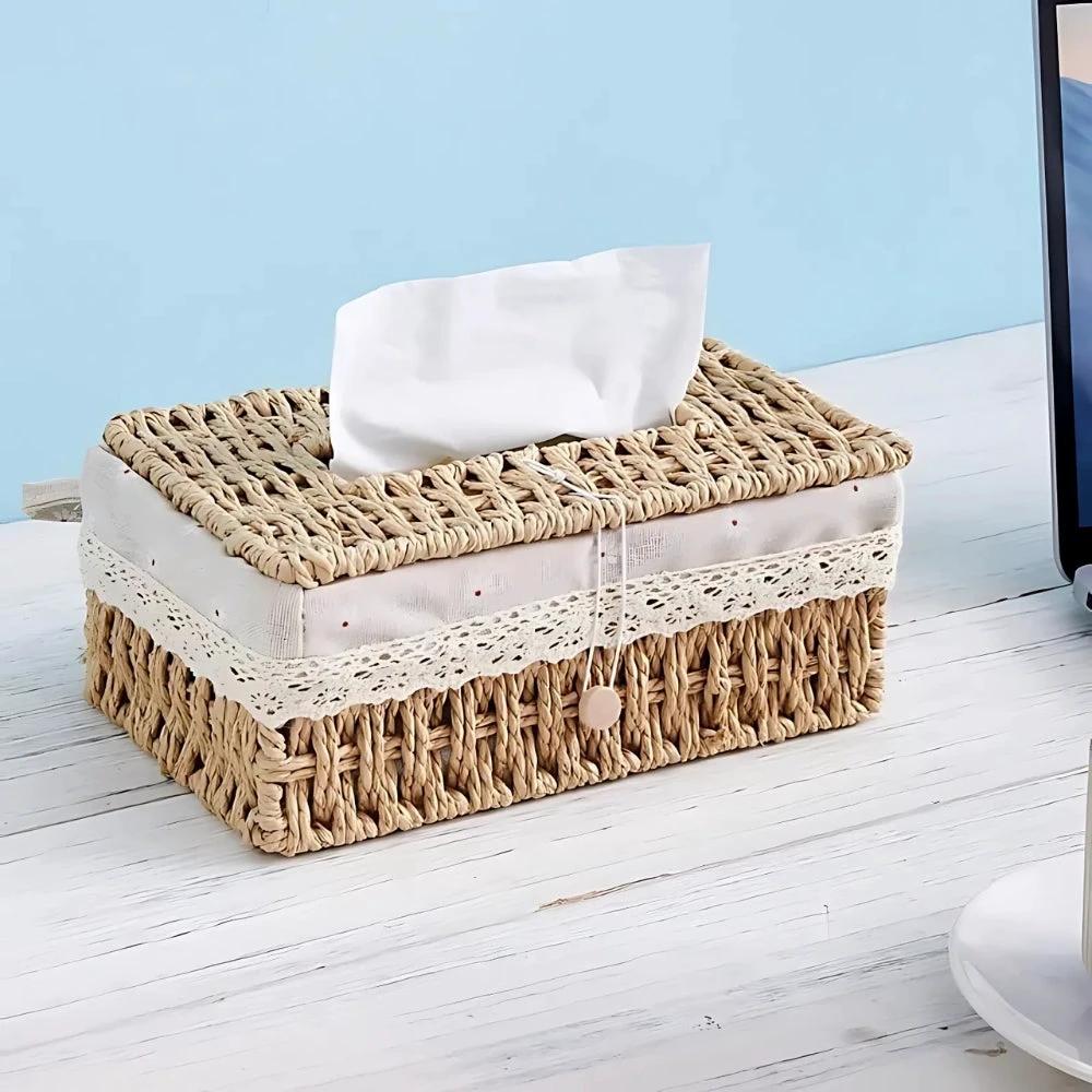 Lunor Braided Woven Tissue Box by Casa & Beyond