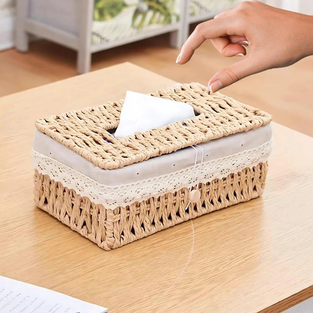 Lunor Braided Woven Tissue Box by Casa & Beyond