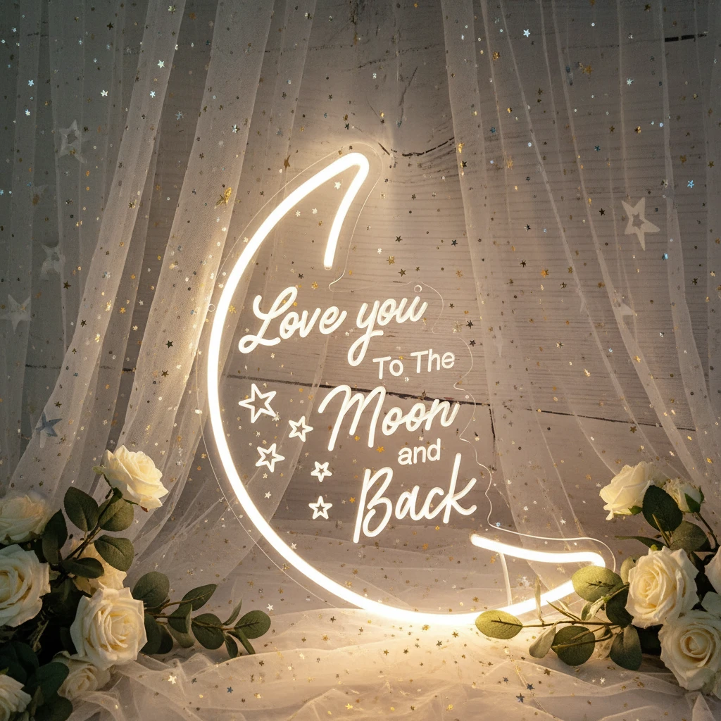 To The Moon and Back Neon Sign by Neonchics
