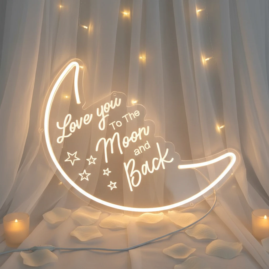 To The Moon and Back Neon Sign by Neonchics