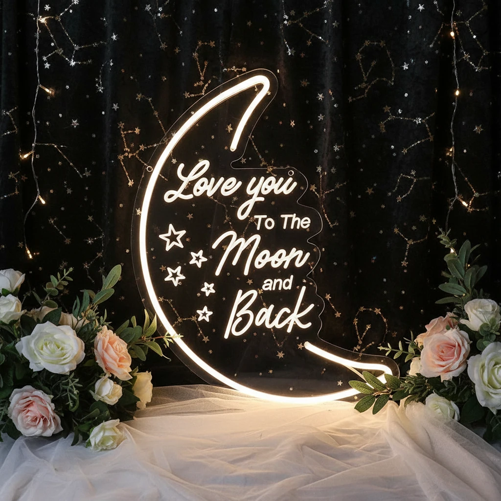 To The Moon and Back Neon Sign by Neonchics