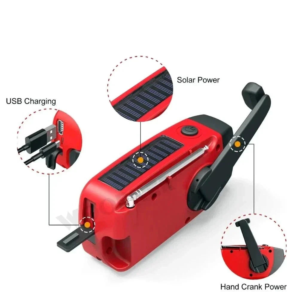 All-in-One Emergency Radio with Solar Power & Power Bank – Be Prepared Anytime, Anywhere by BowLift