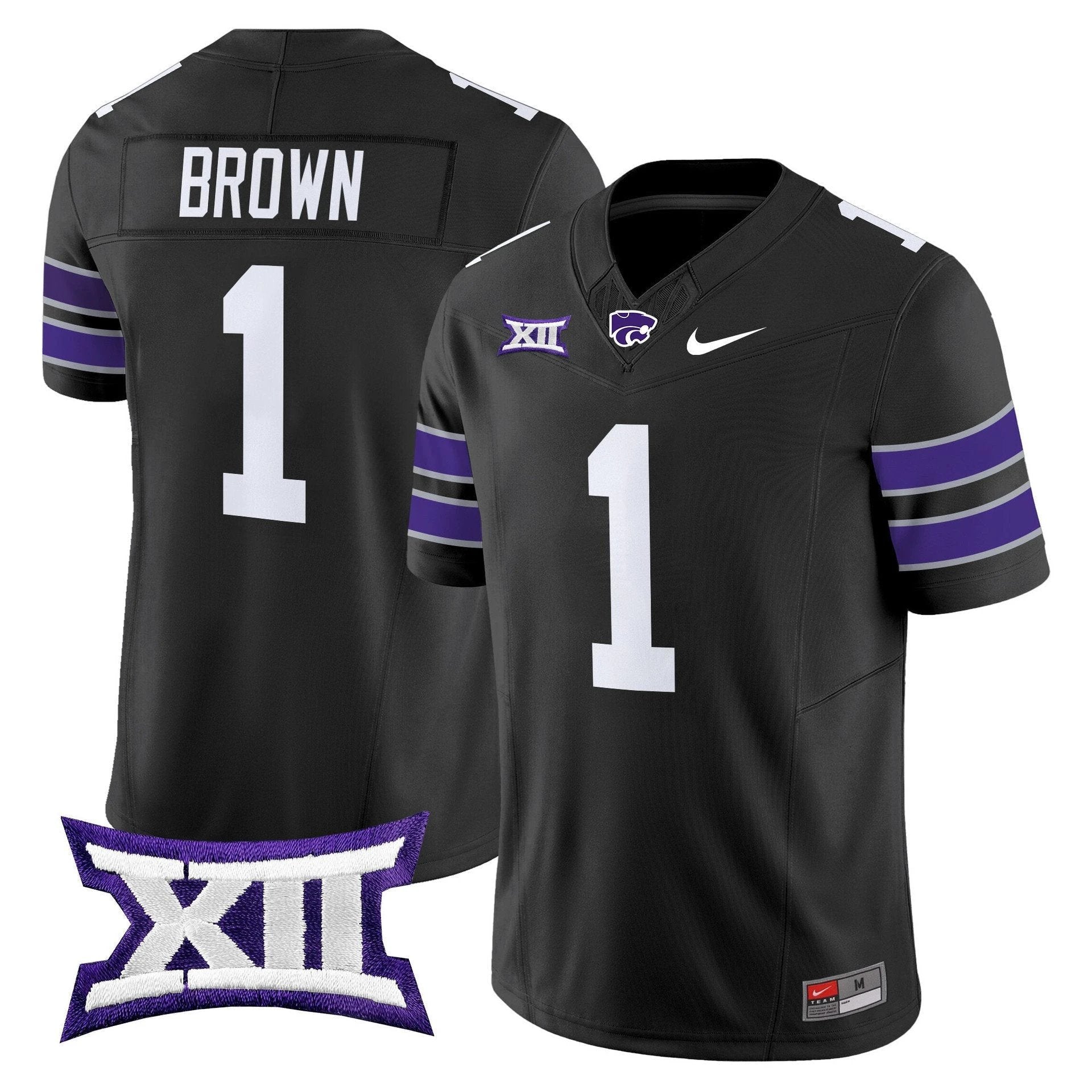 Jayce Brown Jersey #1 Kansas State Wildcats 2025 Limited Stitched Black by My Store
