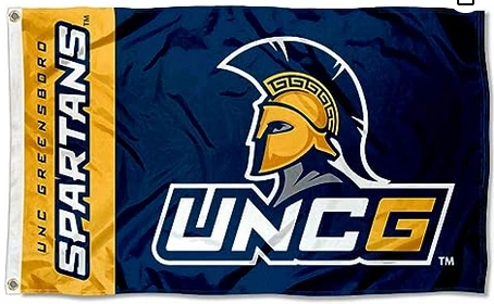 North Carolina Greensboro Spartans UNCG Flag-3x5 FT Banner-100% polyester-2 Metal Grommets by flagsshop