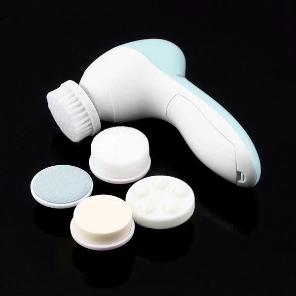 1 Set 5 in 1 Electric Wash Face Machine Facial Pore Cleaner Body Cleaning Massage Mini Skin Beauty Massager Face Washing Brush by BowLift