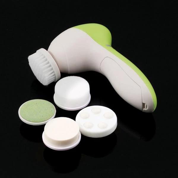1 Set 5 in 1 Electric Wash Face Machine Facial Pore Cleaner Body Cleaning Massage Mini Skin Beauty Massager Face Washing Brush by BowLift
