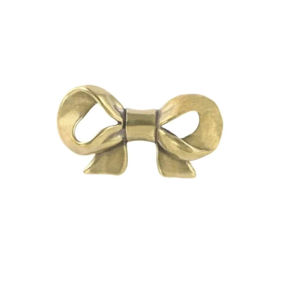 Vintage Bow Tie Cabinet Knobs Retro Brass Single-Hole Drawer Handle by Bowlift