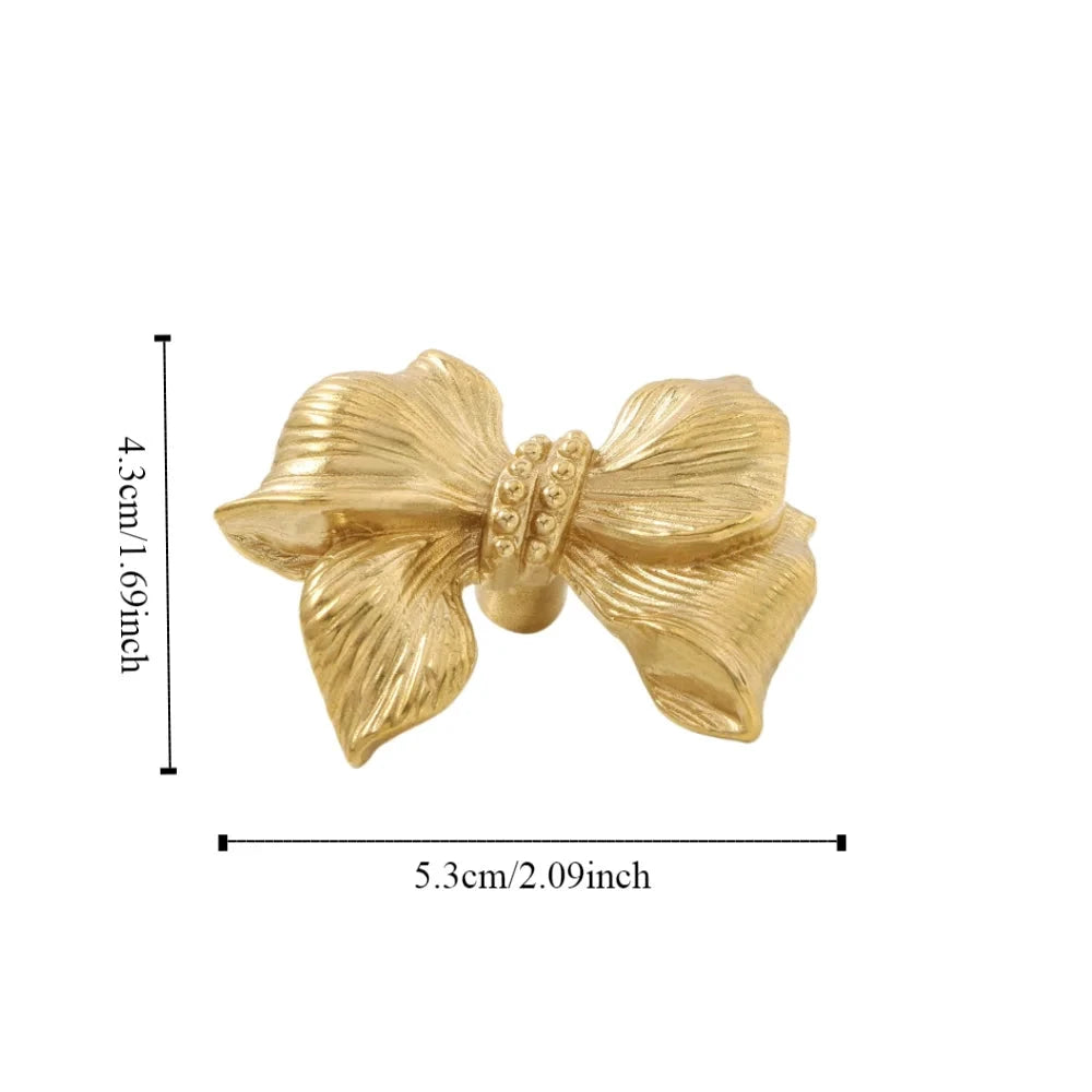 Vintage Bow Tie Cabinet Knobs Retro Brass Single-Hole Drawer Handle by Bowlift