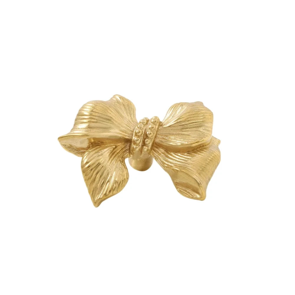 Vintage Bow Tie Cabinet Knobs Retro Brass Single-Hole Drawer Handle by Bowlift