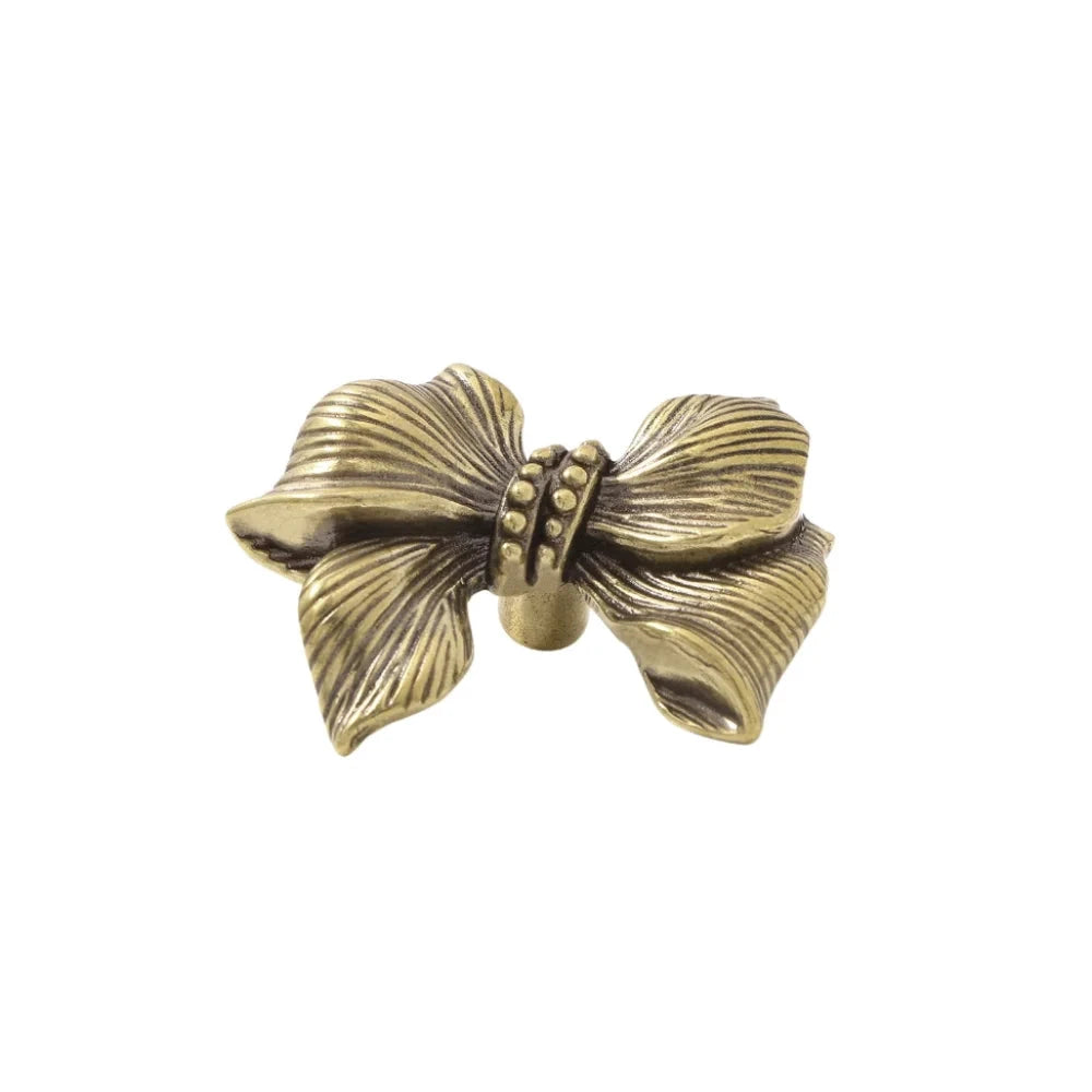 Vintage Bow Tie Cabinet Knobs Retro Brass Single-Hole Drawer Handle by Bowlift