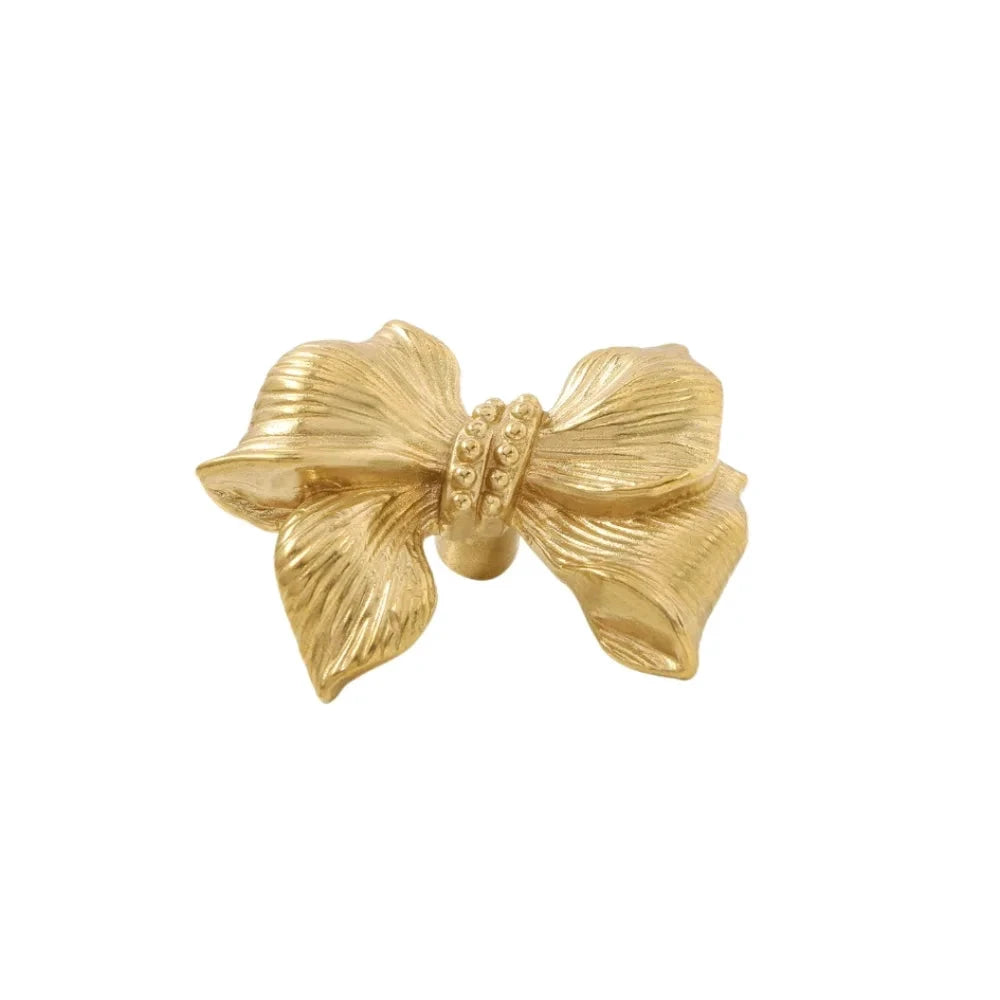 Vintage Bow Tie Cabinet Knobs Retro Brass Single-Hole Drawer Handle by Bowlift