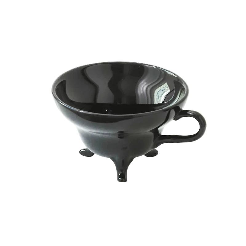 Vintage Solid Color Ceramic Coffee Cup Creative Italian Tripod Mug by Bowlift