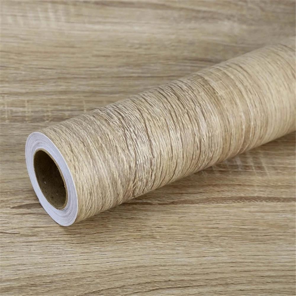 Vinyl Wood Grain Stickers Wardrobe Cabinet Table Furniture Renovation by Bowlift