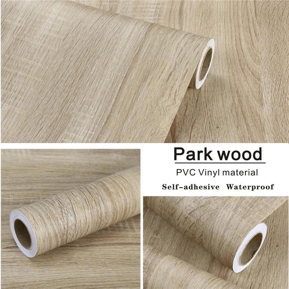 Vinyl Wood Grain Stickers Wardrobe Cabinet Table Furniture Renovation by Bowlift