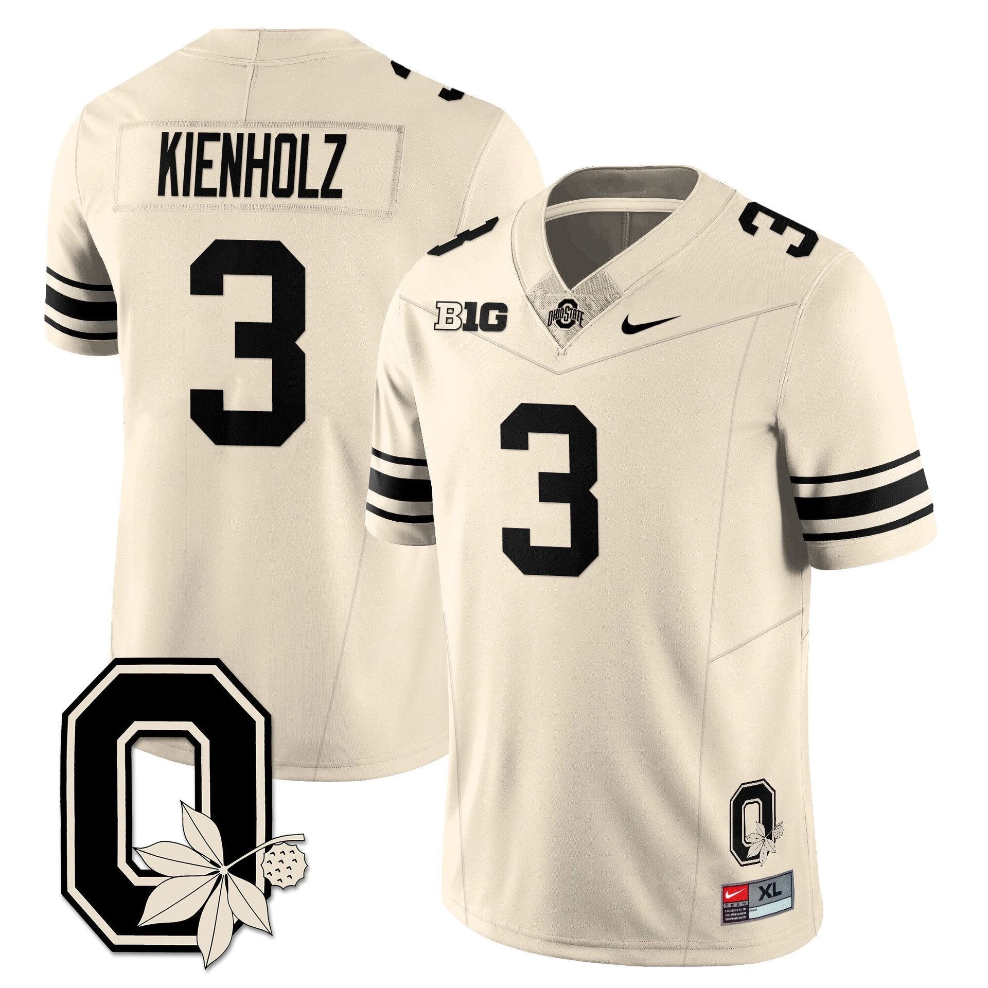 Lincoln Kienholz Jersey #3 Ohio State Buckeyes 2025 Limited Stitched Cream by My Store NCAA Football Jerseys