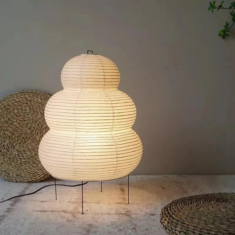 WabiGlow adjustable floor lamp made of rice paper Bowlift by Bowlift