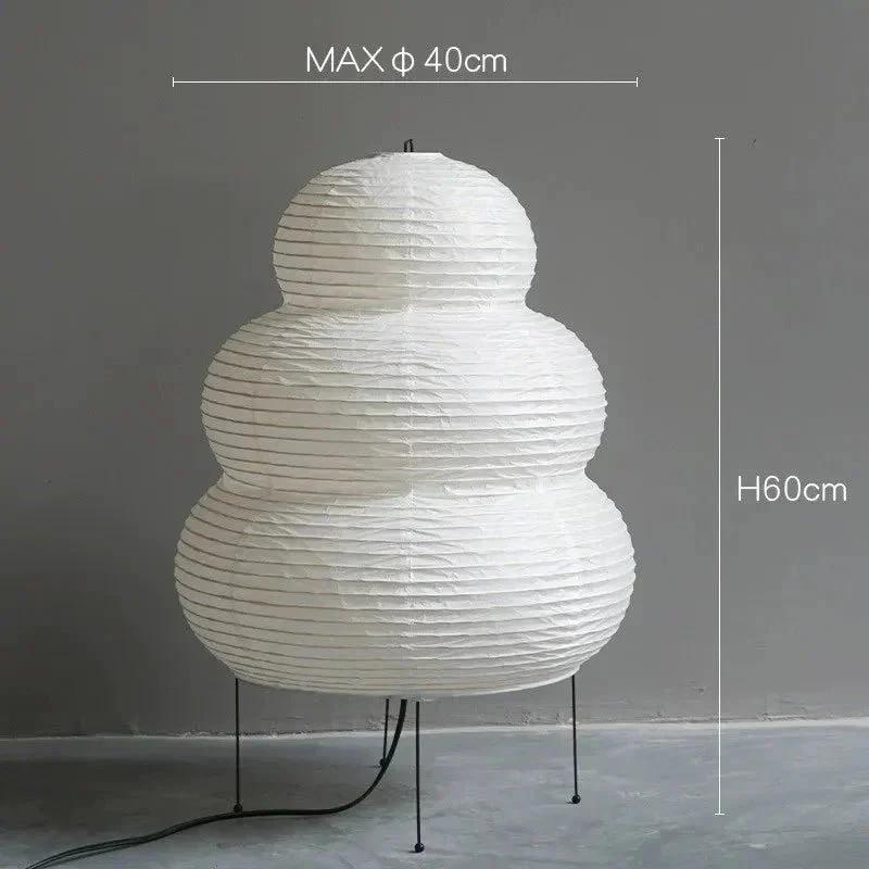 WabiGlow adjustable floor lamp made of rice paper Bowlift by Bowlift