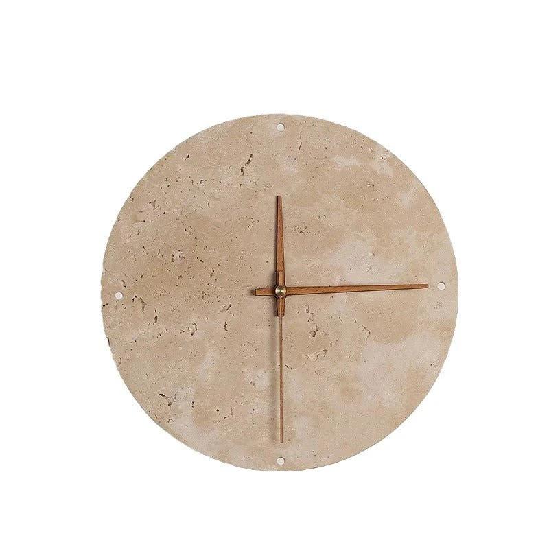 Awaken your space with the Wabi-sabi wall clock made of travertine by BowLift