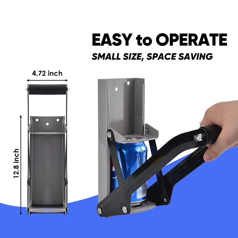 Wall-Mounted Metal Commercial Can Crusher with Bottle Opener by Bowlift