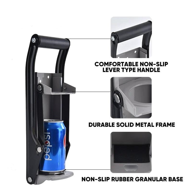 Wall-Mounted Metal Commercial Can Crusher with Bottle Opener by Bowlift