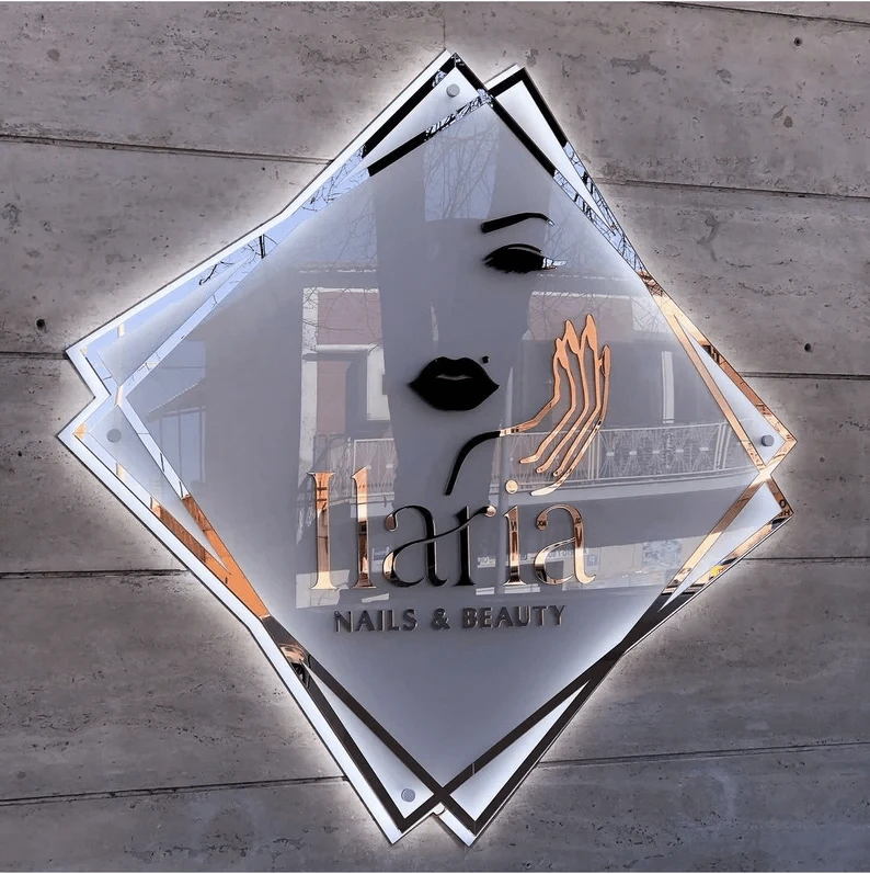 Custom Acrylic Backlit Business Logo Sign 3D Wall Decor Sign by Neonchics Signs