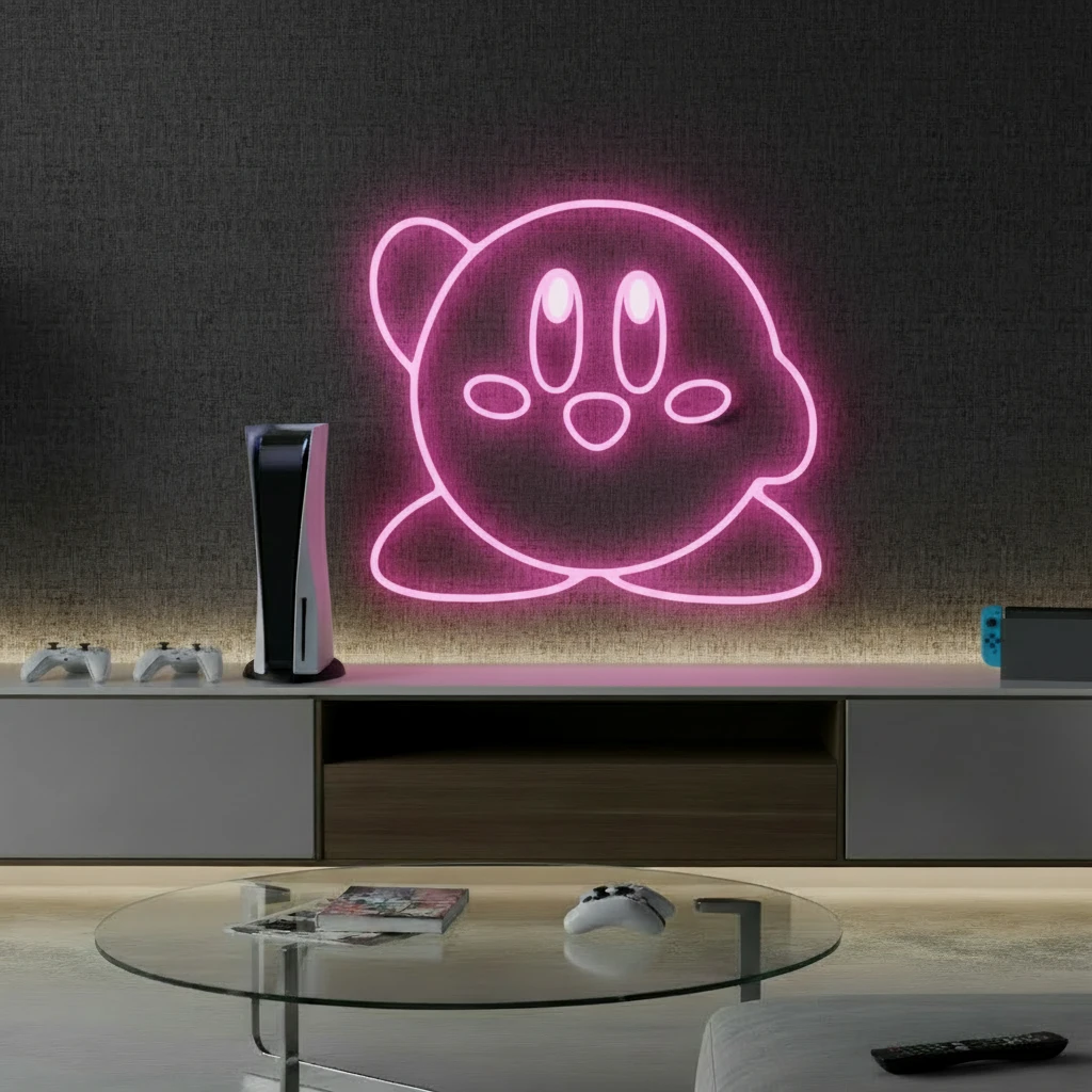 Kirby Cartoon Led Neon Sign Kids Room Wall Decor Sign by Neonchics