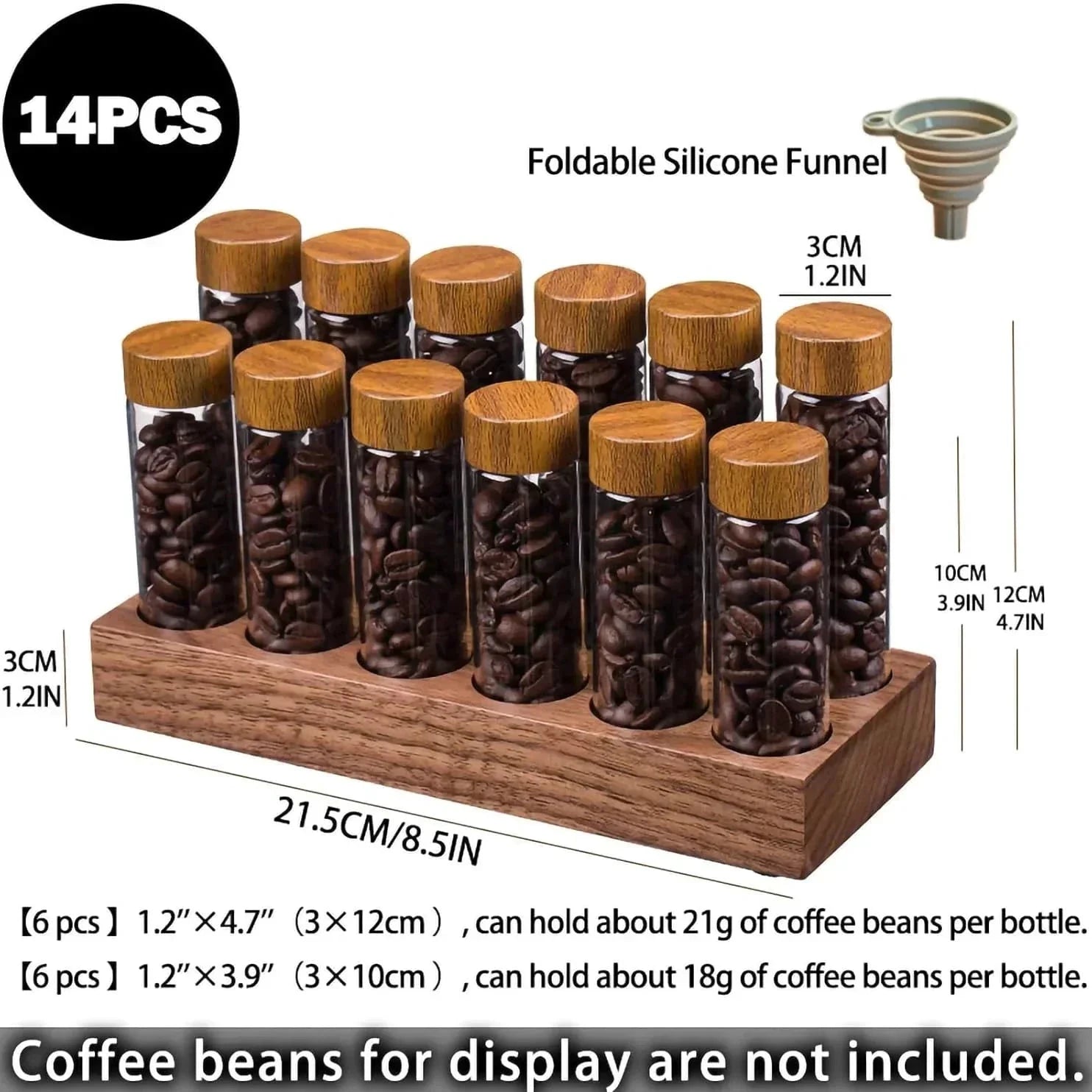 Walnut Solid Wood Base Single Dose Coffee Bean Storage Wooden Holder by Bowlift