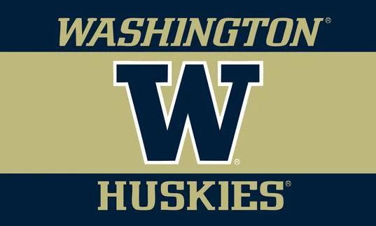 NCAA University of Washington Banner Washington Huskies 100% Polyester Flag UW Large 3FTX 5FT Size by flagsshop