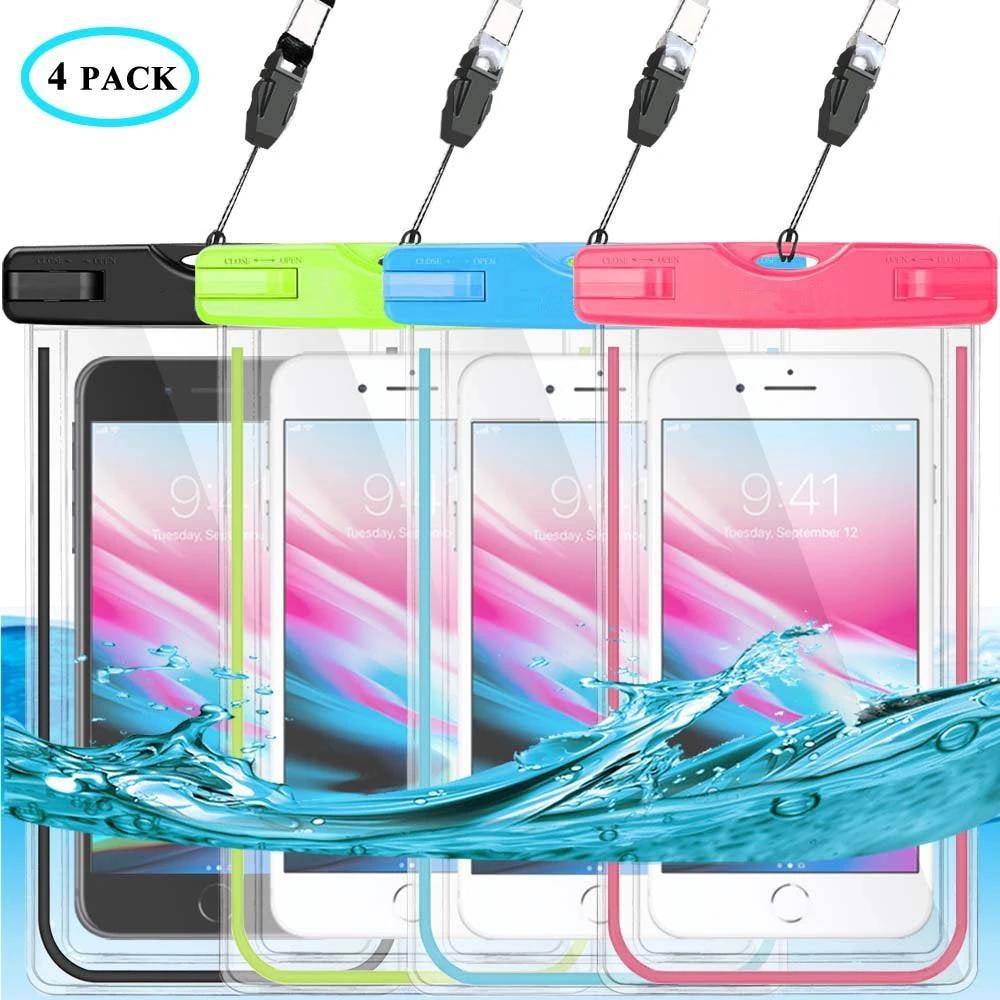 Universal Waterproof Case, Waterproof Phone Pouch Dry Bag IPX8 Luminous for iPhone X/8/8plus/7/7plus/6s/6/6s plus Samsung galaxy s8/s7 Google Pixel HTC10 by flagsshop