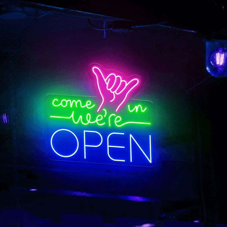 Come in We're Open Sign Bar Led Light Sign by Neonchics