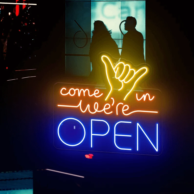 Come in We're Open Sign Bar Led Light Sign by Neonchics