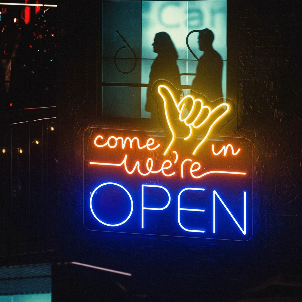 Come in We're Open Sign Bar Led Light Sign by Neonchics