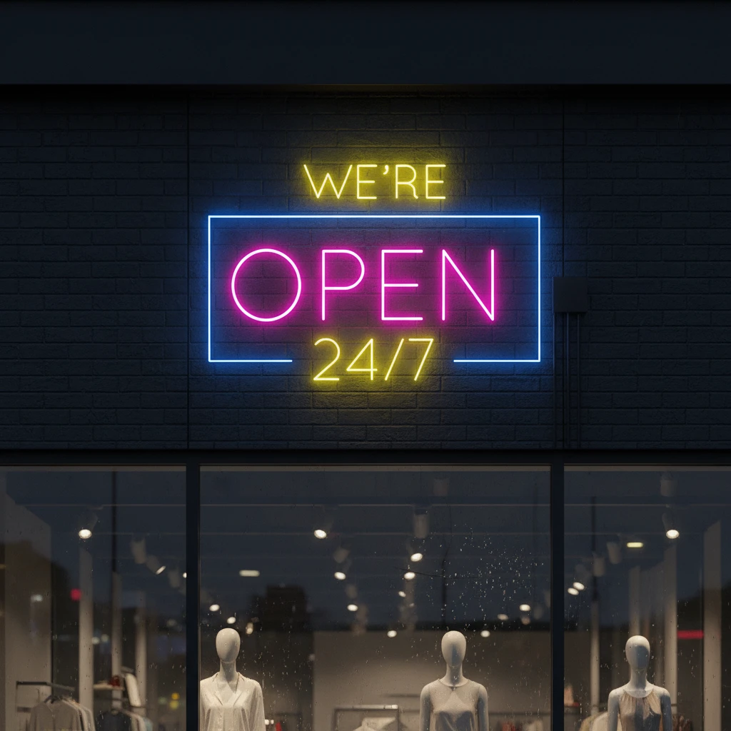 We Are Open 24/7 Led Neon Sign Custom Neon Sign by Neonchics